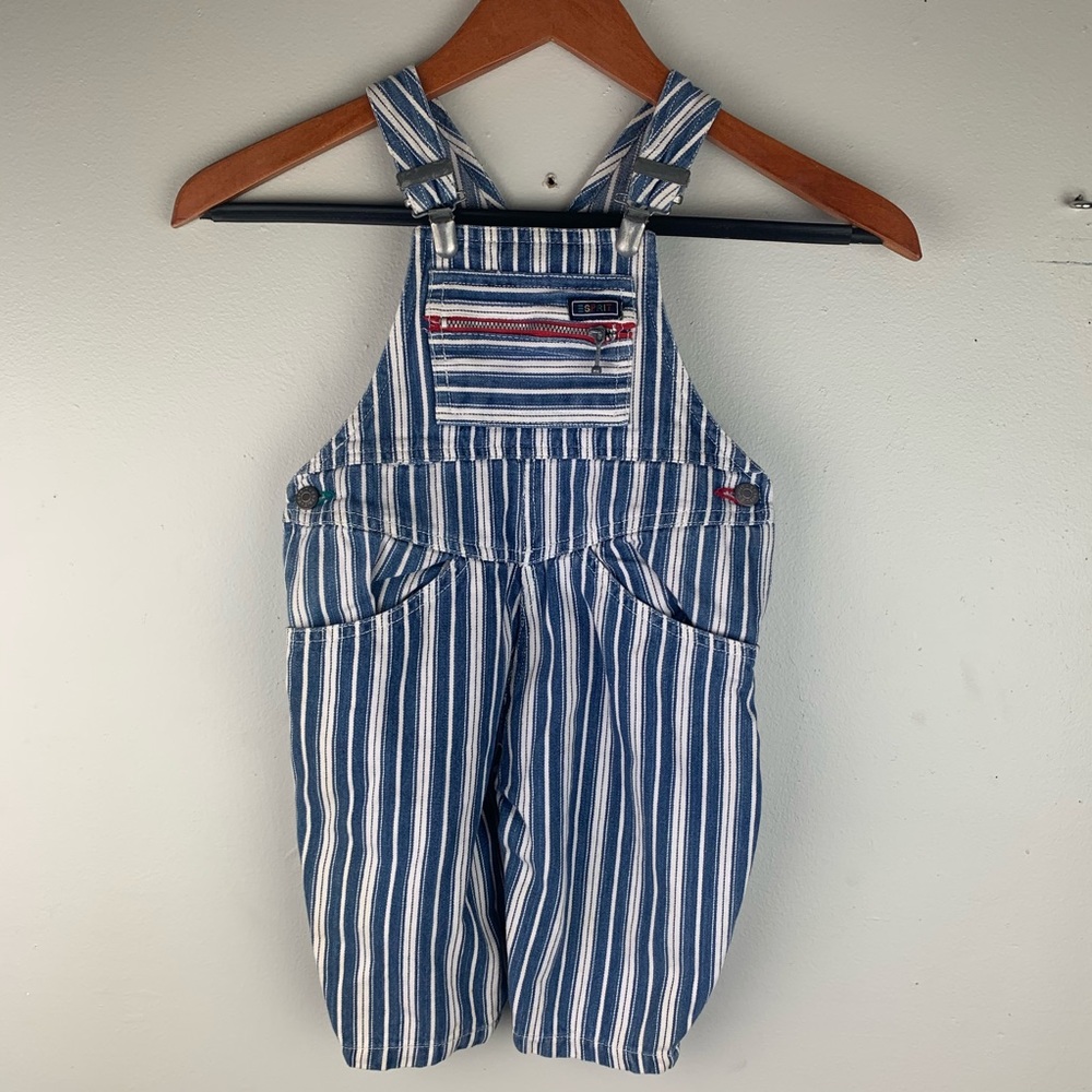 Vintage 80’s Esprit striped denim overalls